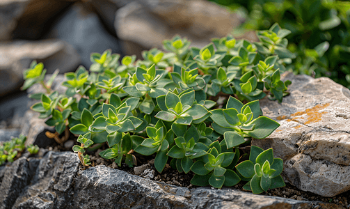 干旱花园中的沙漠花园双色地被植物