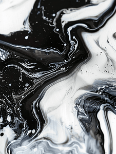 液体丙烯酸摄影照片_黑白大理石液体背景