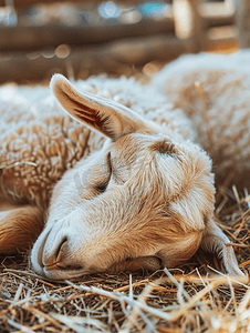 农场里的睡羊大自然中的家畜