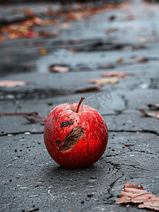 烂苹果摄影照片_街上的烂苹果