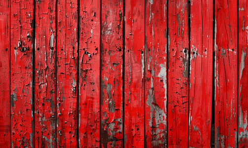 红色复古背景摄影照片_红色风化老化的木质背景