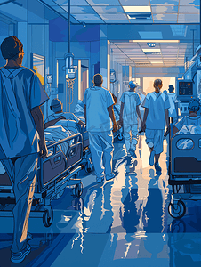 医护工作者和患者在病房