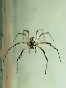 蜘蛛昆虫自然在墙壁背景上