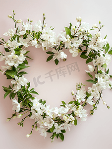 新娘心形花环白花