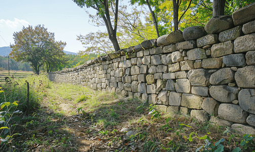古摄影照片_韩国安养古城墙