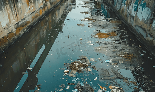 污水处理厂图摄影照片_渠道水污染污水和废水