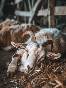 农场里的睡羊大自然中的家畜