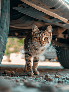 猫在车下猫在车下跑住在街上