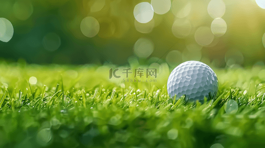 夏日运动草坪上的高尔夫球背景素材