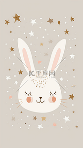兔子卡通清新背景图片_清新卡通可爱小兔子壁纸3设计图