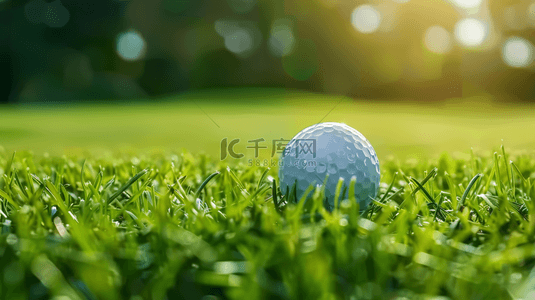 夏日运动草坪上的高尔夫球图片
