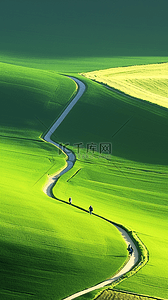 夏日绿色草原风景山谷风景壁纸图片