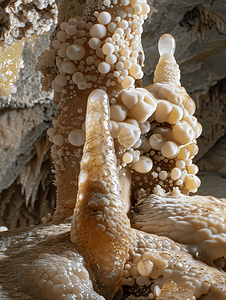 古代血糖摄影照片_洞里的石笋和钟乳石