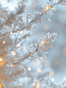 黑色圣诞背景摄影照片_圣诞灯和新年的白色散景背景