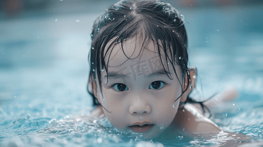 儿童泳池摄影照片_正在游泳的儿童摄影3