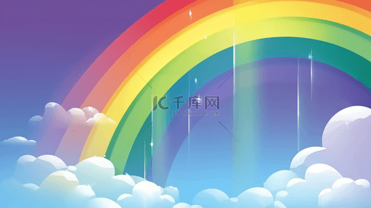 儿童节演出背景图片_六一儿童节抽象梦幻彩虹背景