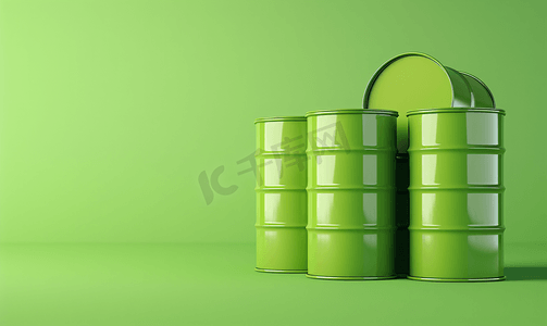 油桶绿色或化学桶水平