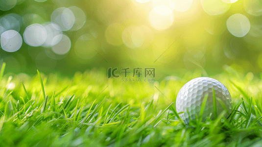 运动场地背景图片_夏日运动草坪上的高尔夫球背景图