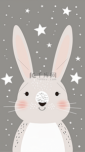 小兔子卡通背景图片_清新卡通可爱小兔子壁纸背景