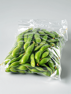 塑料袋中冷冻毛豆未成熟大豆