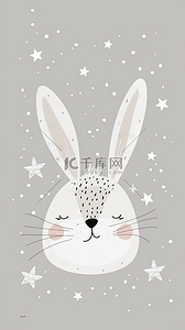 小兔子卡通背景图片_清新卡通可爱小兔子壁纸背景图