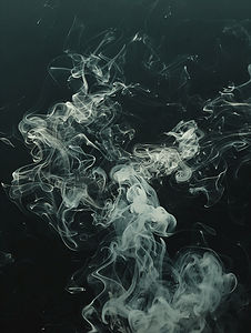 平滑效果摄影照片_黑色背景上动画的抽象白烟