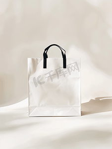 白色背景上带有复印空间的模拟购物袋