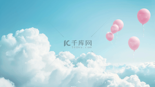 气球型的2021背景图片_六一儿童节梦幻云朵粉彩气球背景