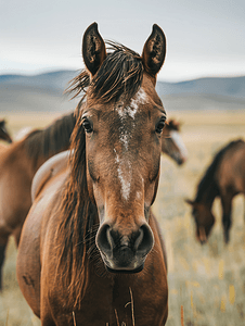 农村动物摄影照片_美丽野马的肖像