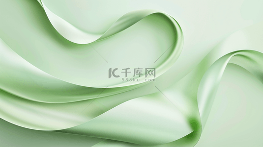 薄荷绿透明流体玻璃丝带背景