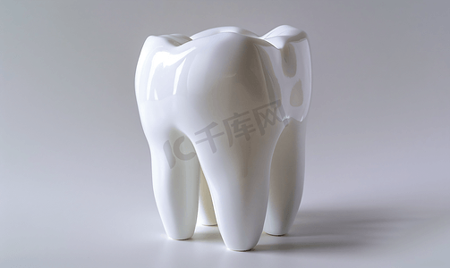 医疗插图摄影照片_白色孤立背景上的牙齿模型