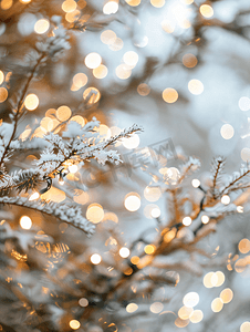 艺术字玩转六一摄影照片_圣诞灯和新年的白色散景背景