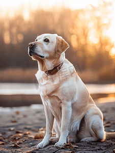 黄色实验室或拉布拉多猎犬