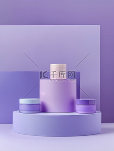 淡紫色展台美容产品背景素材