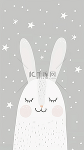害羞的小兔子背景图片_清新卡通可爱小兔子壁纸设计