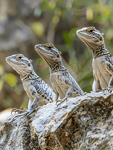 加那利群岛特内里费鹦鹉公园的银灰色蜥蜴