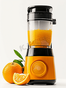 白色背景上隔离的橙汁机包括剪切路径