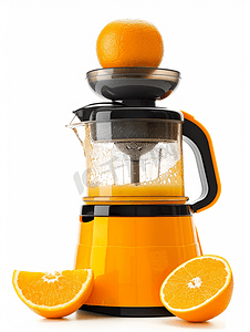 白色背景上隔离的橙汁机包括剪切路径