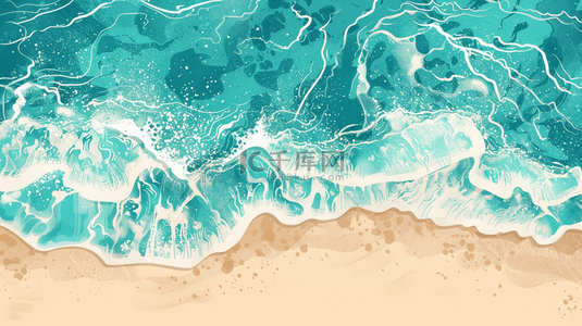 简约卡通可爱夏日海浪波纹底纹设计