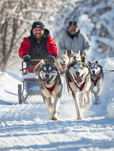 冬季雪橇犬比赛