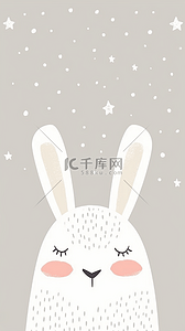 害羞的小兔子背景图片_清新卡通可爱小兔子壁纸设计图