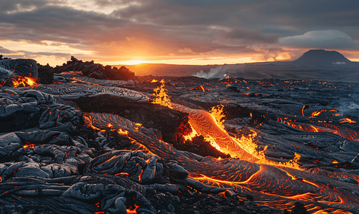 冰岛过去火山喷发的熔岩场景观