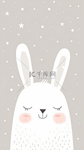 兔子卡通清新背景图片_清新卡通可爱小兔子壁纸背景素材