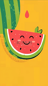 篮板涂鸦背景图片_扁平卡通涂鸦风夏天水果西瓜背景