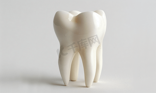 白色孤立背景上的牙齿模型