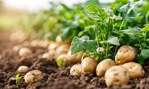 种植和成熟土豆的田地