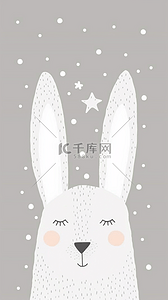 小兔子卡通背景图片_清新卡通可爱小兔子壁纸素材