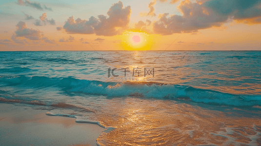 夏日海景朝霞晚霞风景壁纸1背景