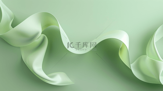 薄荷绿透明流体玻璃丝带背景2