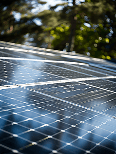在住宅屋顶上产生清洁能源的太阳能电池板